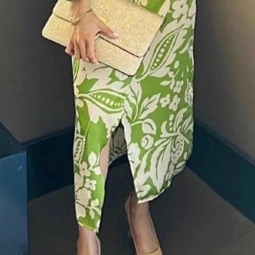 Zara Green Wrap Dress Wedding‎ Guest Cocktail Summer Event Dress Size M